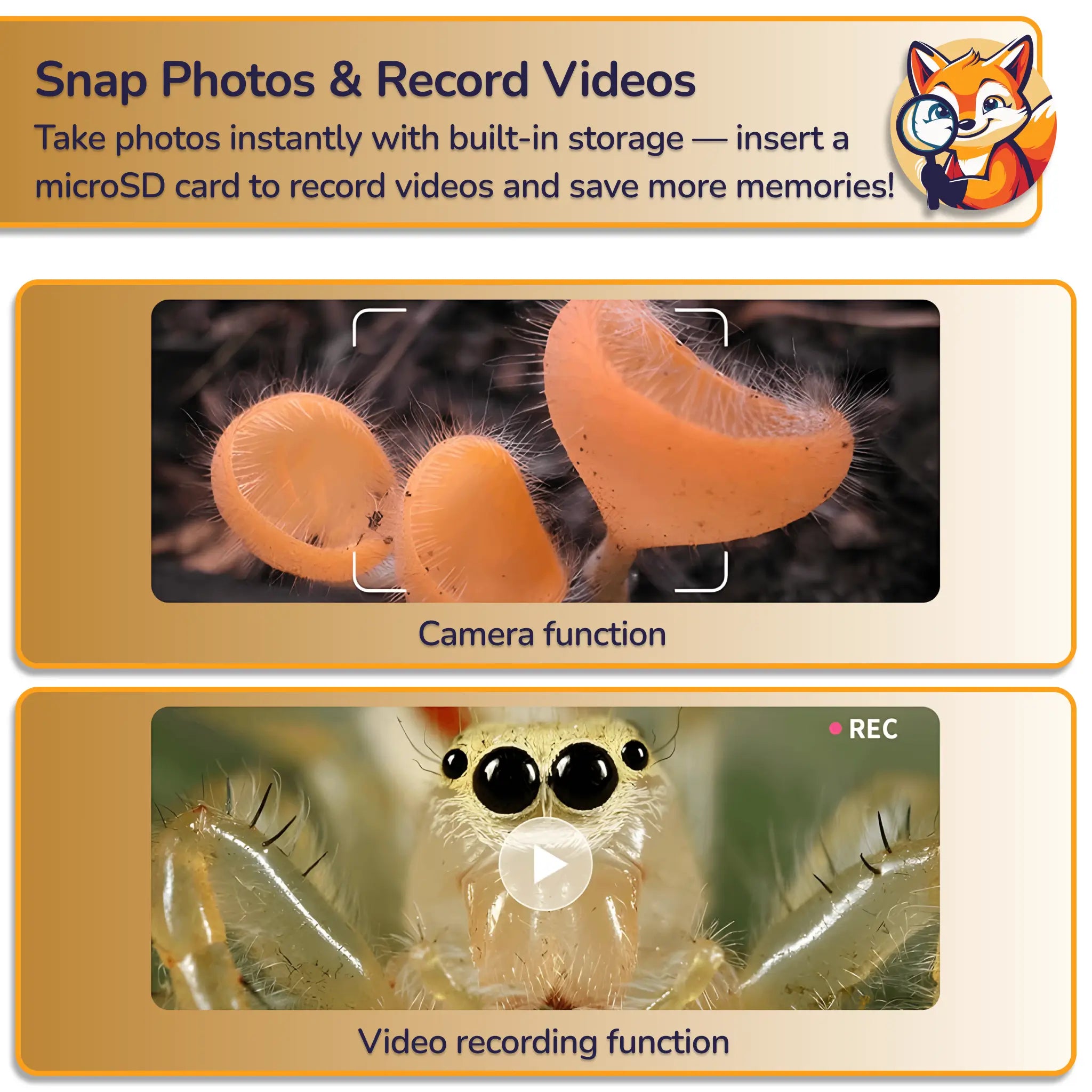 Handheld Kids Digital Microscope with photo and video recording function for children - Little Explorer